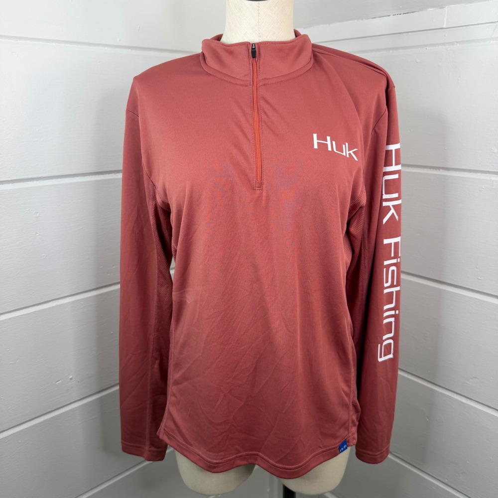 Huk Icon 1/4 Zip Shirt Mens Small Fishing Athletic Shirt